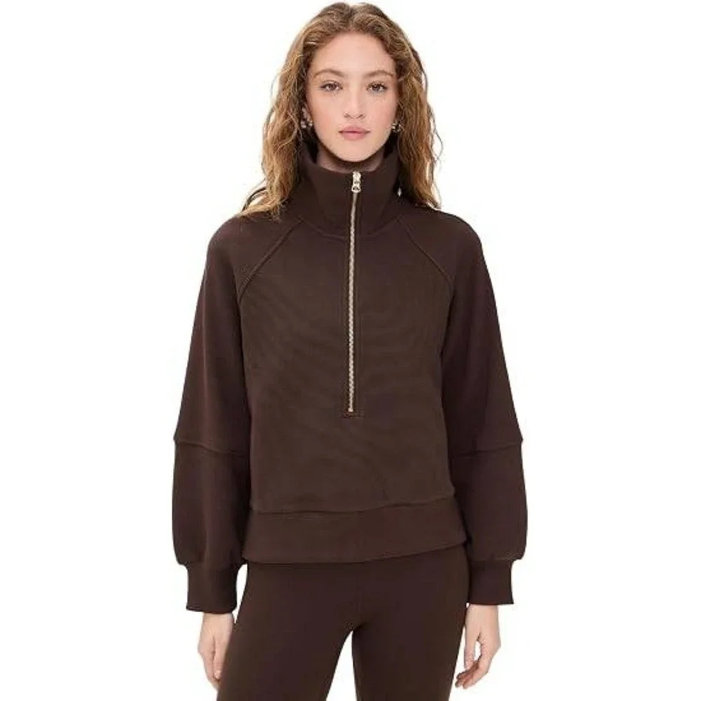 Varley Women's Milano Half Zip Sweatshirt Size Medium Coffee Bean Sz  Medium NWT